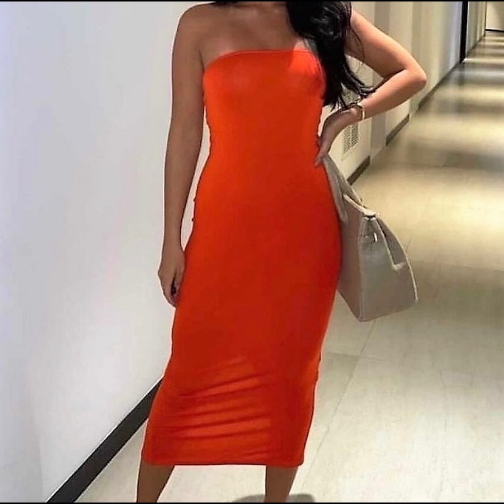 NEW * Orange Midaxi Dress